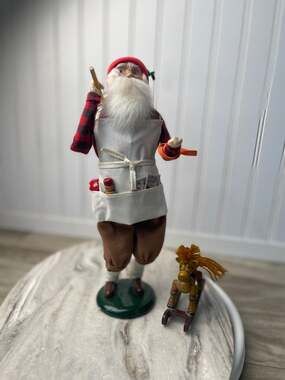 Byers Choice Santa Toymaker Caroler Doll 1992 Rocking Horse Vintage Grandmacore